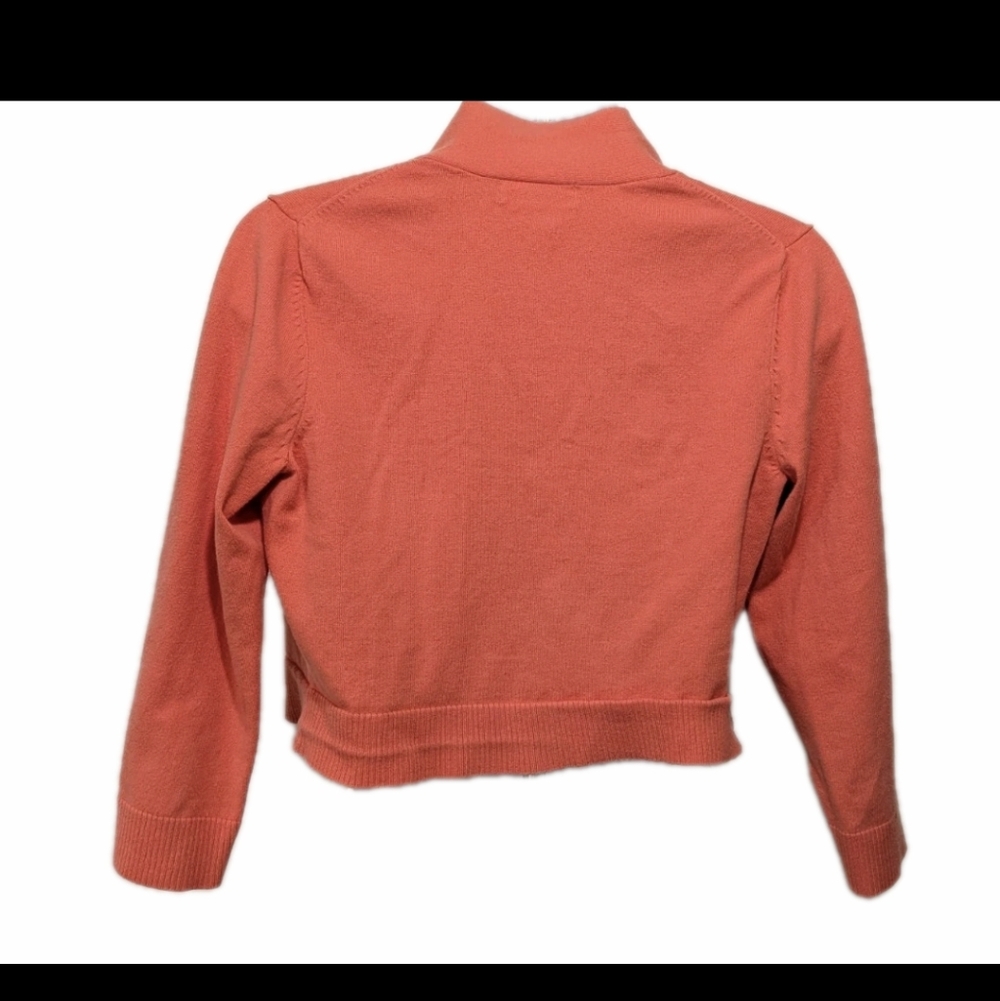 Calvin Klein Shrug Cardigan Sweater XS Orange 90s Y2K Grunge Cropped #7 - Picture 2 of 7